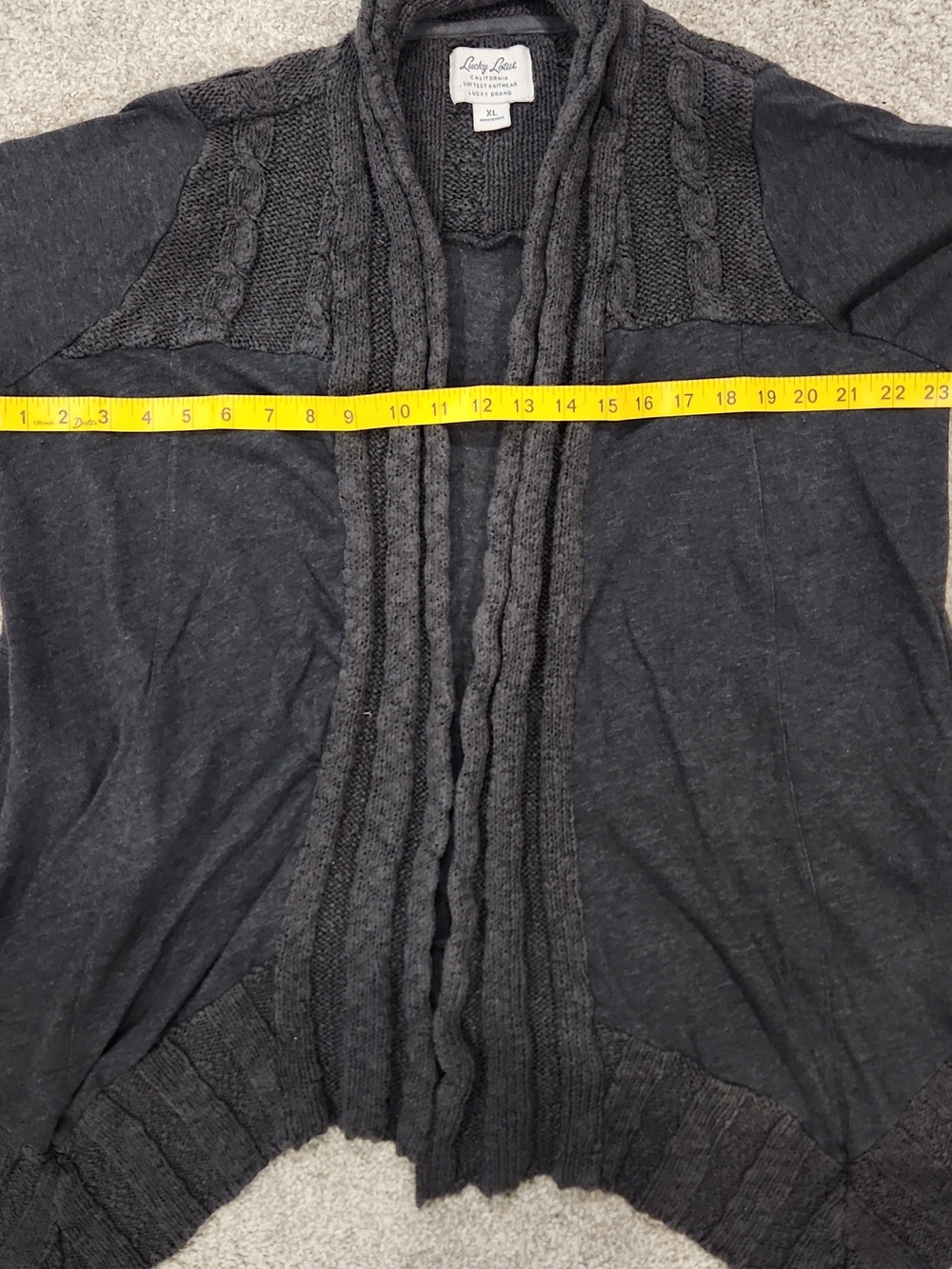 Lucky Brand Women's Cardigan - Charcoal Gray - Picture 12 of 13
